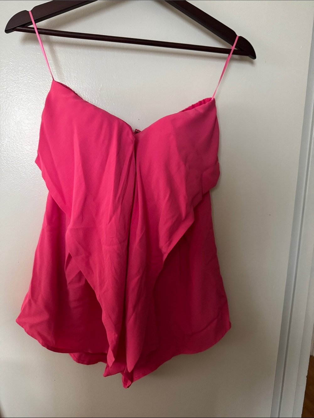 Blue Blush Hot Pink Ruffle Spaghetti Strap Cami